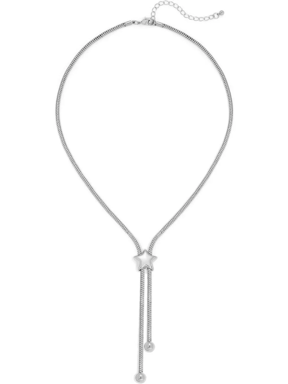 Chunky Silver Star Necklace for Women - Long Y2K Statement Jewelry Accessory